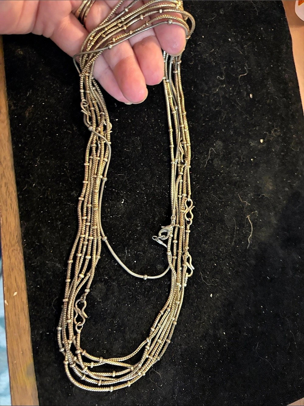 Multi-Strand Chain Necklaces in Gold Tone & Silver Tone